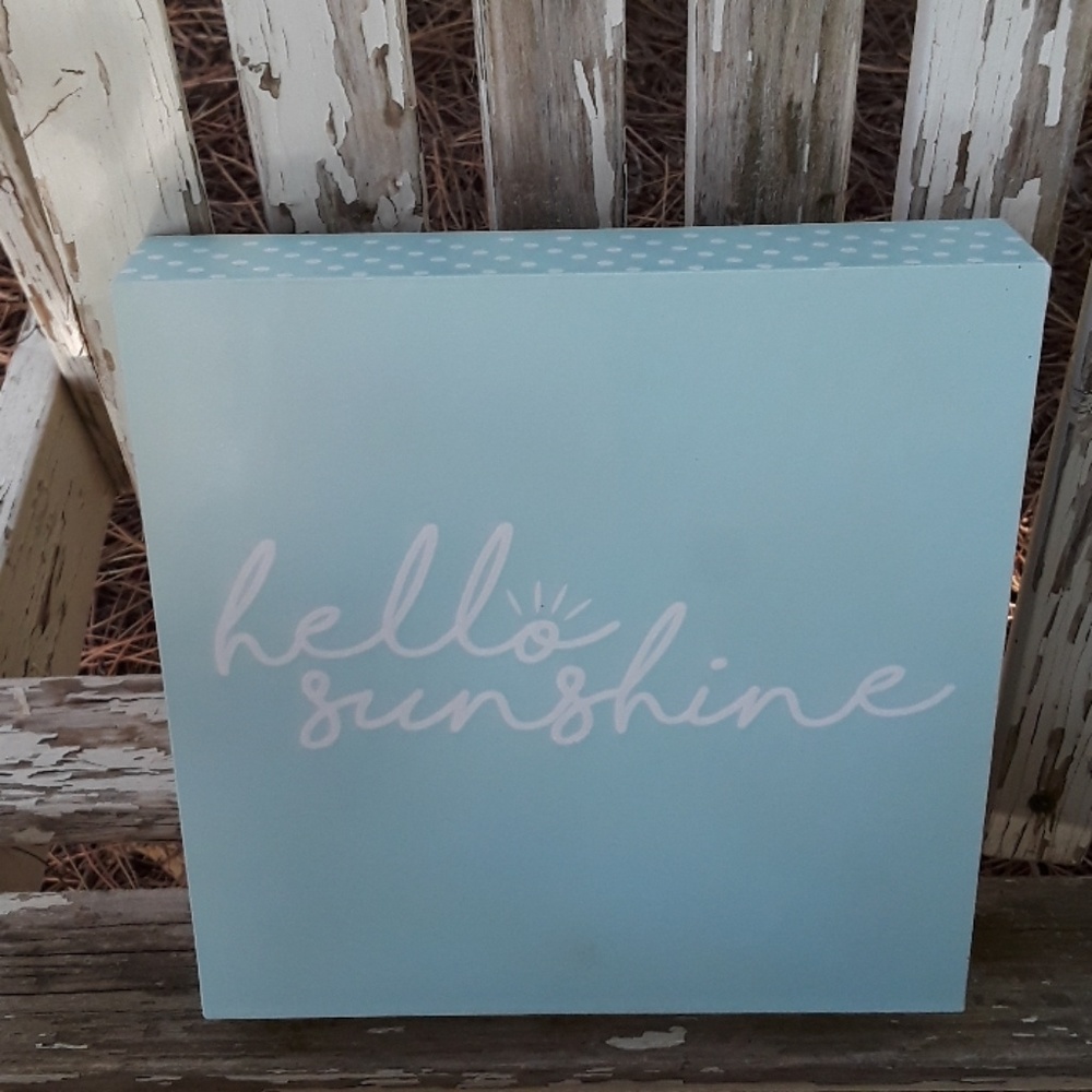 Hello sunshine wood box sign